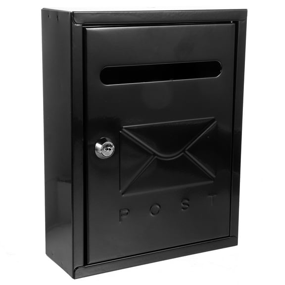 European Style Outdoor Letter Mailbox with Lid, Black for Office and Home, Weather-Resistant Mail Organizer