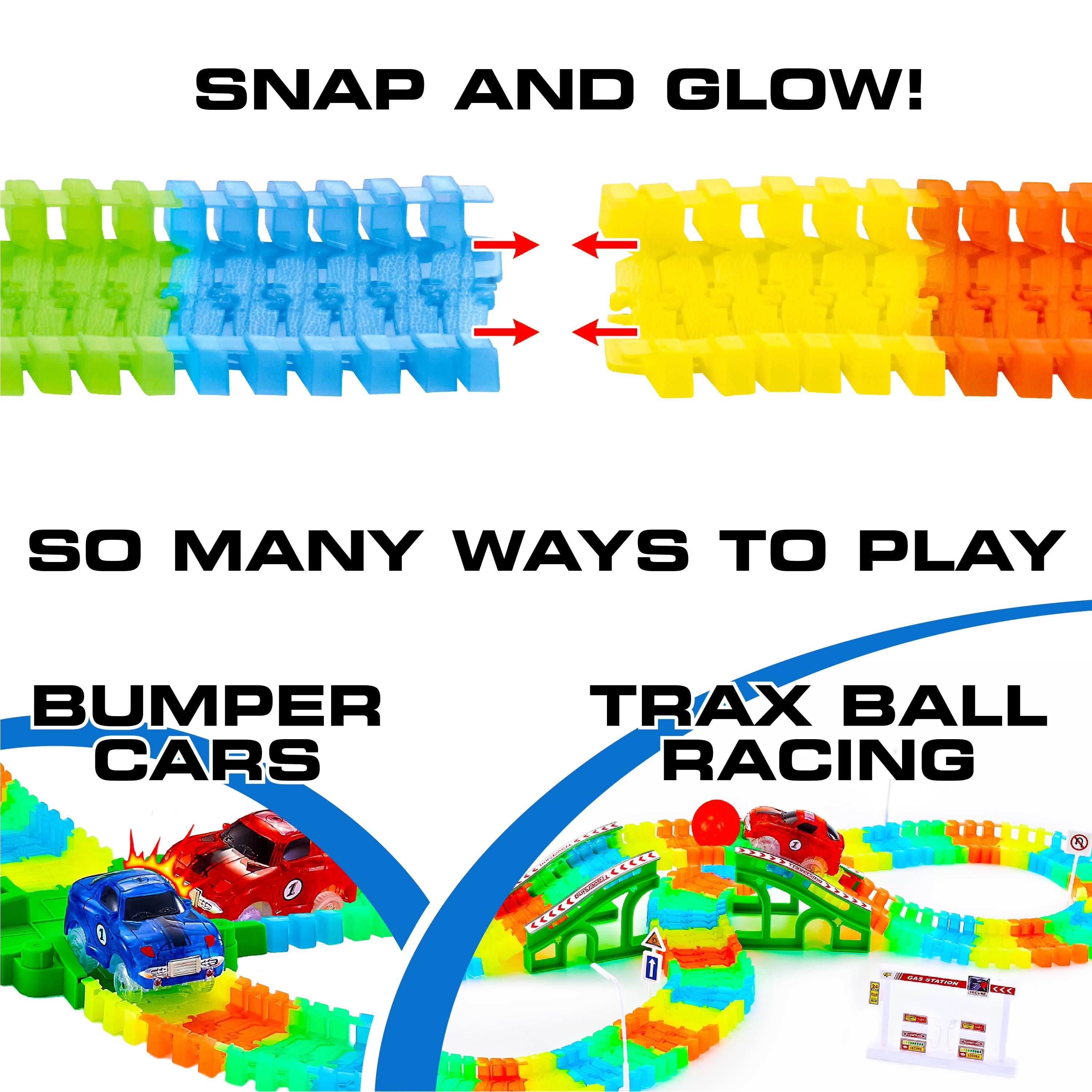 USA Toyz 360pk Small Glow in the Dark Track Set Compatible (Unisex)