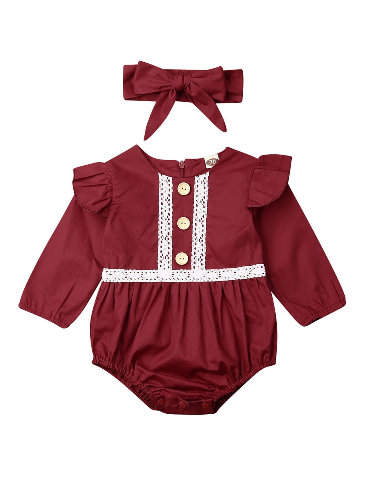 long sleeve lace baby onesie