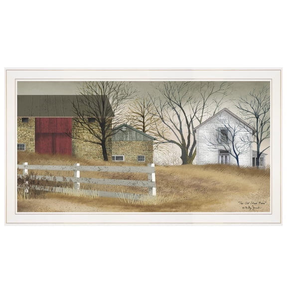 TrendyDecor4U The Old Stone Barn By Billy Jacobs Framed Print BJ103GP-226G