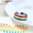thumbnail image 2 of [timeheebright] Anillo LGBT De Arco Iris Esmalte De Acero Inoxidable Gay Lésbico, 2 of 4