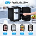 thumbnail image 3 of Mini Fridge, 4 Liter/6 Can Small Refrigerator, Brushed Silver Stainless Skincare Fridge for Bedroom, Car, Office, Dorm, Black, 3 of 13
