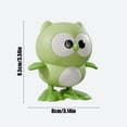 thumbnail image 2 of Green Plastic Wind-Up Jumping Owl Toy Clockwork Moving Animal 8.5X8X8Cm Educational Action Figure For Kids Running Hopping Fun Activity Gift No Battery Required Green, 2 of 6