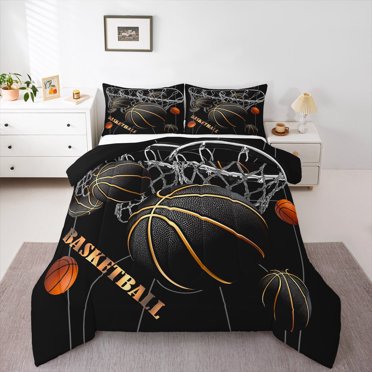 Twin Comforter Set - 5 Piece Black Bedding Set With Soft Microfiber, Down Alternative Fill
