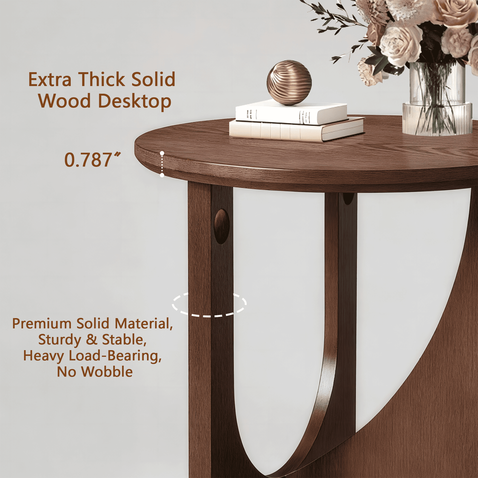 Solid Wood Edge Table 2-Piece Set, Natural Wooden Edge Table, Simple Center Table, Living Room Minimalist Decor Table
