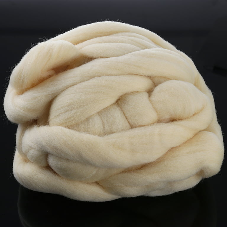 Natural Roving Wool Roving Fiber Felt Crafts Needle Felting 200g (Galatea), Size: 24