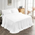 thumbnail image 3 of 4 Piece Long Ruffle Sheet Set, 30" Inch Long Ruffle On Corner Of The Flat Sheet, 12 Inch Deep Pocket, 100% Egyptian Cotton, 800 TC, Full Size, Solid White, 3 of 9