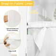 thumbnail image 3 of Welcome No Hooks Shower Curtain with Snap-in Liner Spring Eucalyptus Leaf Plaid Farmhouses White Wood Shower Curtains for Bathroom, Waterproof, Easy Install, Washable 66"x72", 3 of 9