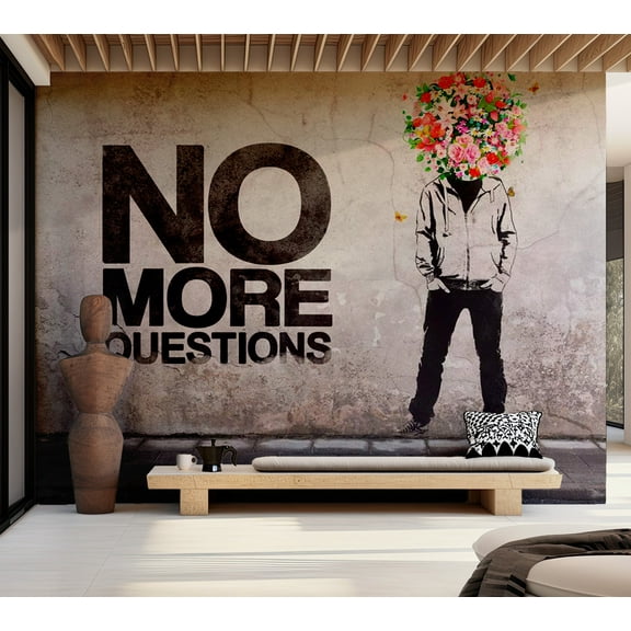 Street Art Wallpaper Wall Mural - No More Questions