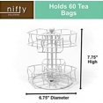 thumbnail image 2 of HAHDAXIA Carrousel Tournant pour Sachets de Thé Astucieux – 6 Compartiments, jusqu'à 60 Sachets de Thé, Rotation à 360 Degrés, Plateforme « Lazy Susan », Design Blanc Moderne, Organisation pour Comptoir de Cuisine à la Maison Ou au Bureau, 2 of 7