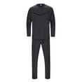 thumbnail image 3 of Men Sweatsuits Sets Men 2 Piece Outfits Fall Casual Crew Neck Muscle Long Sleeve Pullovers And Fit Sweatpant Set Tracksuit M Work Jeans for Men with Side Pockets, 3 of 4