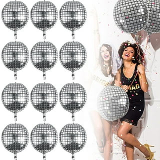 12pcs, Iridescent Disco Party Garland 70s 80s 90s 00s Birthday Decoration  Holographic Hanging Ball, Disk Banner Streamer Backdrop Decor Disco Theme Da