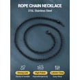 thumbnail image 5 of PROSTEEL Mens Necklace Black Rope Chain for Men Gift 3mm 20 Inch Stainless Steel Twist Chain Necklace Black for Boyfriend Husband Birthday Father Day, 5 of 7