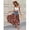 Medium Wash, variant on Womens Medium Wash Denim Patchwork Midi Skirt With Paisley Print