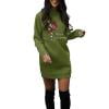 thumbnail image 2 of Stamzod Christmas Dresses for Women Xmas Print Long Sleeve Sweatshirt Dress Women Fall Winter Holiday Party Casual Dresses Army Green M, 2 of 5