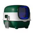 thumbnail image 1 of Caja de arena para gatos con capucha y orinal con tapa, bandeja de arena para mascotas fácil de limpiar, inodoro para gatos cerrado y cubierto , Verde, 1 of 8