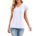 thumbnail image 3 of Cueply Womens Casual Tops Summer Short Sleeve V Neck T Shirts Loose Tunic Tops, 3 of 6