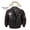Dark Brown, variant on Men's Real Leather Bomber Jacket with Removable Collar Aviator (L, Dark Brown)