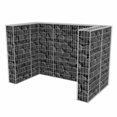 thumbnail image 2 of vidaXL Gabion Double Poubelle à Roulettes Acier 180x100x120 cm, 2 of 5