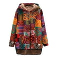 thumbnail image 2 of GaThRRgYP Women's Tops Outwear Clearance Sale under $5,Women's Printing Hoodie Loose Casual Fashion Plus Velvet Long Sleeve Coat Tops, 2 of 3