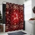 thumbnail image 4 of Christmas Reindeer Bathroom Shower Curtain Gold Snowflakes Winter Red Fantasy Waterproof Washable Shower Curtains for Bathtub Bath Decor with Grommets and Hook 72 X 84 Inch, 4 of 8