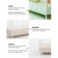thumbnail image 4 of Cuna de bebé metálica color blanco con diseño moderno y niveles ajustables., 4 of 5