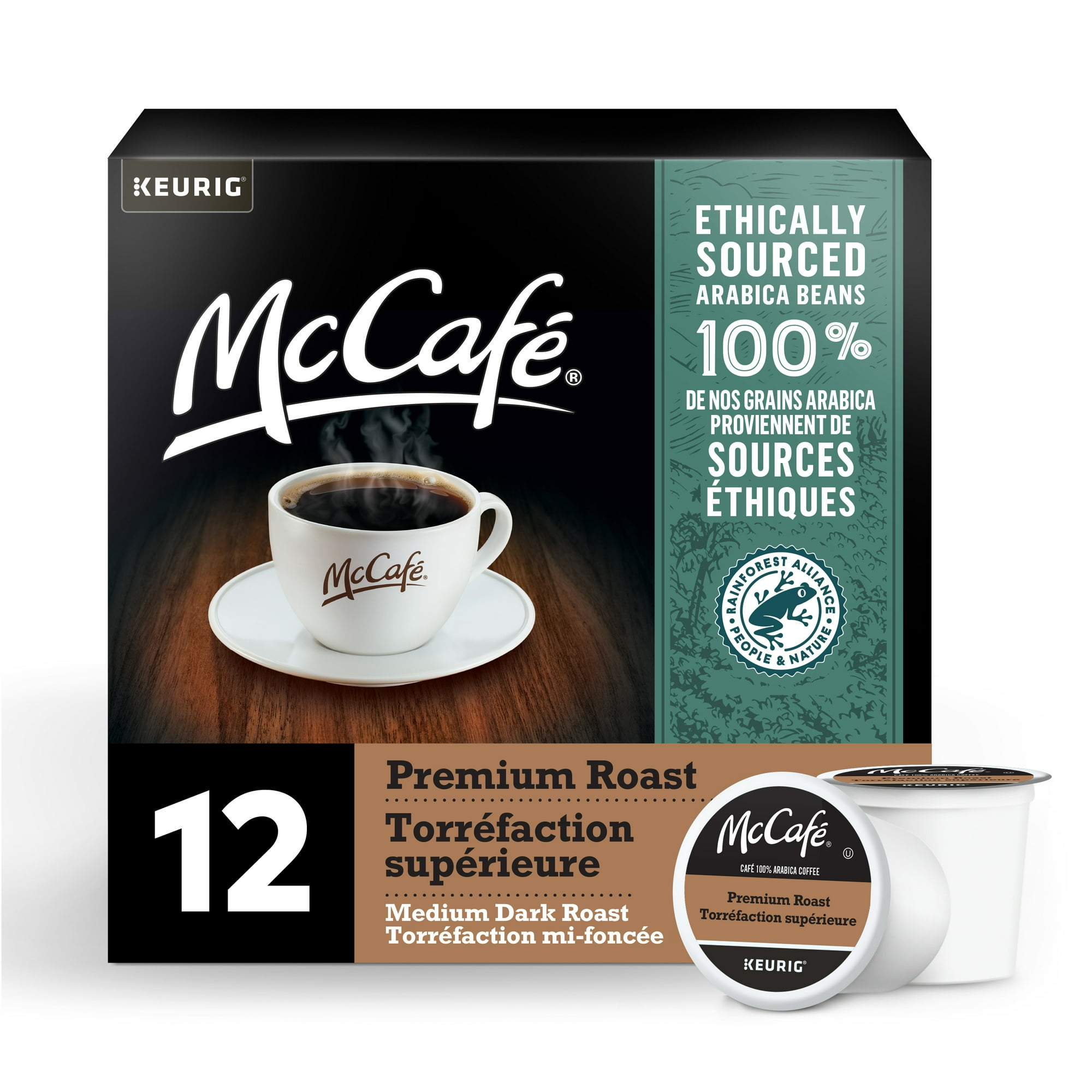 McCafe Premium Medium Dark Roast K Cup Coffee Pods 12 count