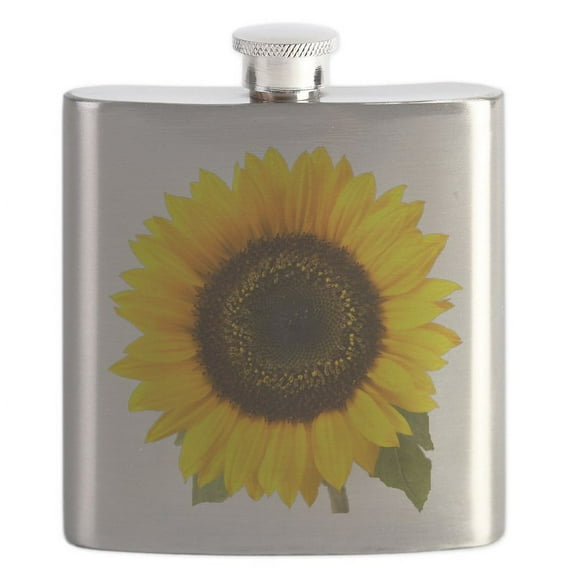 CafePress - Sunflower Flask - Stainless Steel Flask, 6oz Drinking Flask