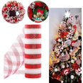 thumbnail image 4 of Christmas Ribbon Mesh - 10 Yards Striped Holiday Decoration | Holiday Wrapping Ribbons | for Craft Lovers DIY Enthusiasts Wedding Wreath Christmas Tree Bow Making Dining Table Staircase, 4 of 7