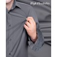 thumbnail image 2 of Camisa de vestir J.VER para hombre, sin arrugas, corte regular, gris, 2 of 7