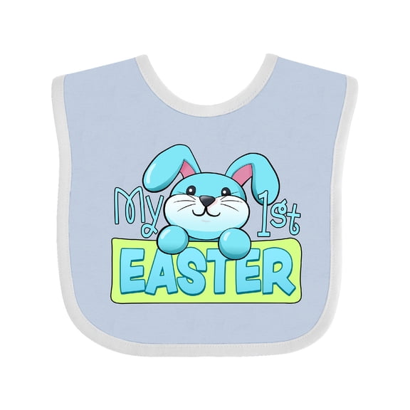 Inktastic My First Easter Cuddly Blue Bunny Boys or Girls Baby Bib