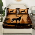 thumbnail image 2 of Deer Hunting Bed Sheets Twin Wildlife Hunting Theme Sheets Western Woodland Animal Sheet Set Rustic Farmstyle Fitted Sheet Antler Print Flat Sheet 3 Pcs, 2 of 6