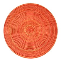 Wrapables 15" Woven Round Placemats (Set of 6), Tomato Red