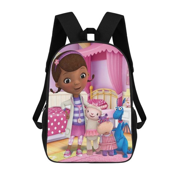Lightweight Doc Cute M-cstuffins Backpack for Women, Men, Unisex 17 Inch Schoolbag Backpack Rucksack Large Capacity Shoulder Bag Travel Bags Students Bookbag