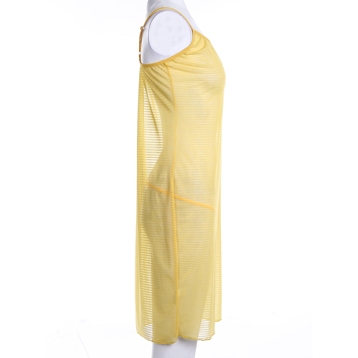 Women Sexy Spaghetti Strap Dresses Long Cover Up See-through Bodycon Dress