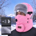 thumbnail image 4 of vzibsiv Winter Hats for Womens and Mens Windproof Trapper Hat with Detachable Mask and Goggles Fleece Lined Ski Cap Pink, 4 of 6
