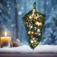 thumbnail image 4 of Musbetu Guirlande de Noël Artificielle 20 Pouces Fausse Verdure de Pin Couronne de Gouttes avec Fausse Neige et Oiseaux Rouges Ornement pour Porte Cheminée Table Manteau Décor, 4 of 7