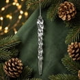 thumbnail image 5 of 12 Pack Acrylic Icicle Hanging Ornaments, Shatterproof Christmas Tree Decor with Twisted Frost Design, Clear Glass-Like Winter Holiday Accents, 5 of 10