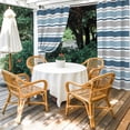 thumbnail image 4 of Outdoor Curtains for Patio Waterproof, Blue Grey Striped Outdoor Privacy Panels Grommet, Farmhouse Stripes Modern Abstract Art Blackout Outside Curtains for Porch/Cabana 54"x95", 2 Panels, 4 of 8