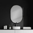 thumbnail image 3 of Oval Black Metal Frame Wall Mirror, 3 of 3
