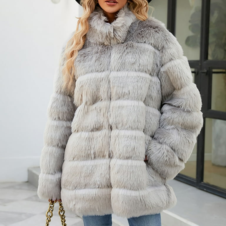 Penkiiy Women's 2024 Winter Faux Fur Jackets Fall Fashion Penkiiy Women's 2024 Winter Faux Fur Jackets Fall Fashion