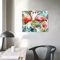 thumbnail image 3 of Nawypu  Flamingo Canvas Wall Art Floral Pictures Tropical Plant Prints Green Palm Pictures for Bathroom Bedroom Wall Decor, 3 of 4