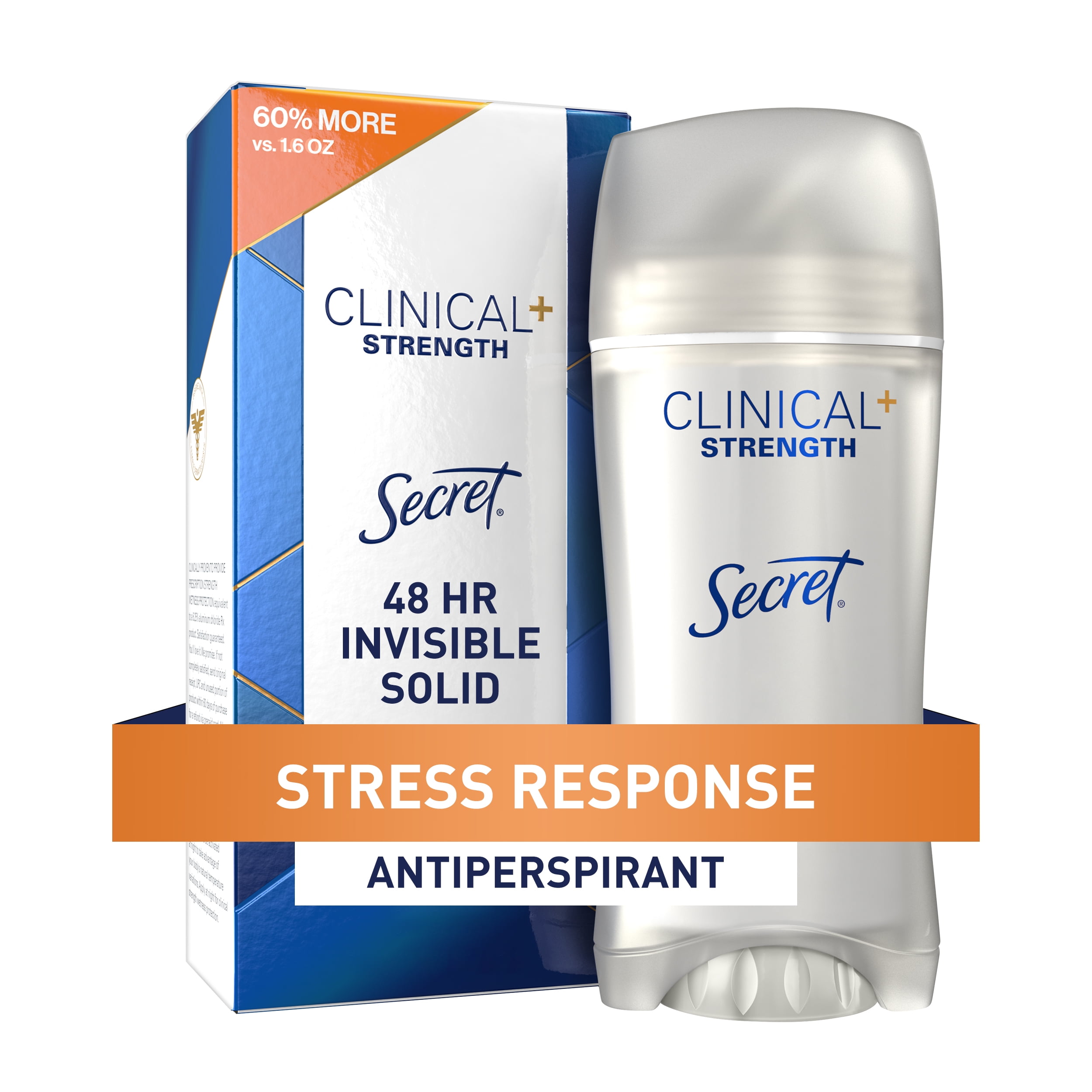 Secret Clinical Strength Invisible Solid Antiperspirant Deodorant for Women, Stress Response, 2.6 oz