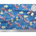 thumbnail image 3 of Soimoi Crepe Silk Fabric Fruits,Swim Ring & Goggles Summer Designs Printed Fabric 1 Yard 42 Inch Wide, 3 of 3