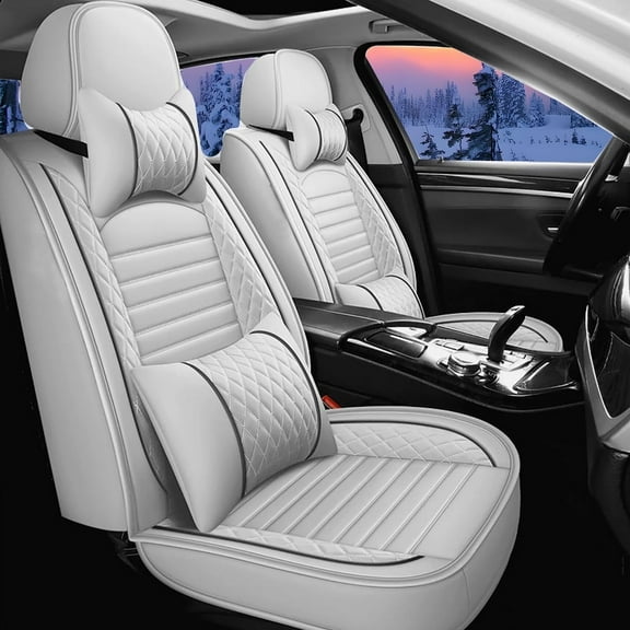 Car Seat Covers Compatible with Toyota Camry 2002-2025 Full Set Leather Seat Cushion Waterproof Automotive Seat Protectors (5 Seats,Gray)