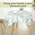 thumbnail image 3 of Unique Bargains Vinyl Square Tablecloth Blue Flower Print 35" x 35", 3 of 8