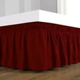 thumbnail image 2 of D.N.G. BEDDINGS 1 Piece Wrap Around Bed Skirt, 18 Inch Deep Pocket, 800 Thread Cotton 100% Egyptian Cotton, Full Size (54" x 75") Inch, Solid Burgundy, 2 of 3