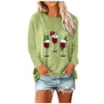 thumbnail image 2 of Hauts d'Été Mignons pour Femmes, Imprimé Décontracté de Noël, Manches Longues, Col Rond, en Liquidation, 2 of 5