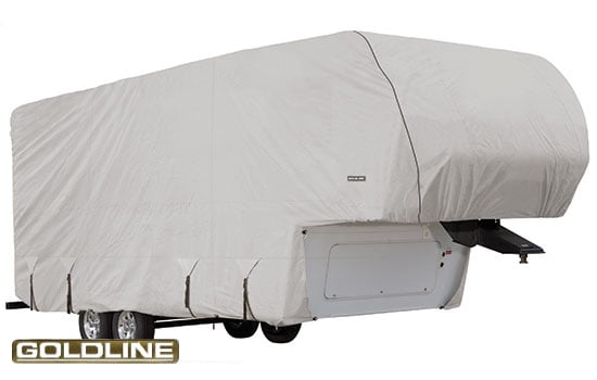 Tan and Gray Goldline Truck Camper Covers by Eevelle Waterproof Fabric