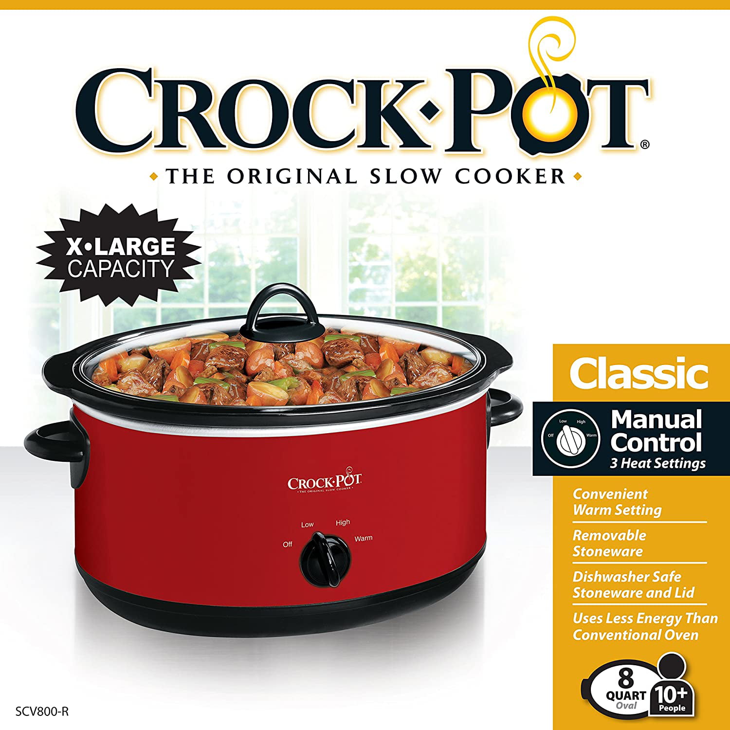 Original Inner Pot for Crock Pot 8 Quart - Stainless Steel Replacement Pot  for Crock-Pot 8 Qt Multi-Cooker Crockpot XL Pressure Cooker Accessories